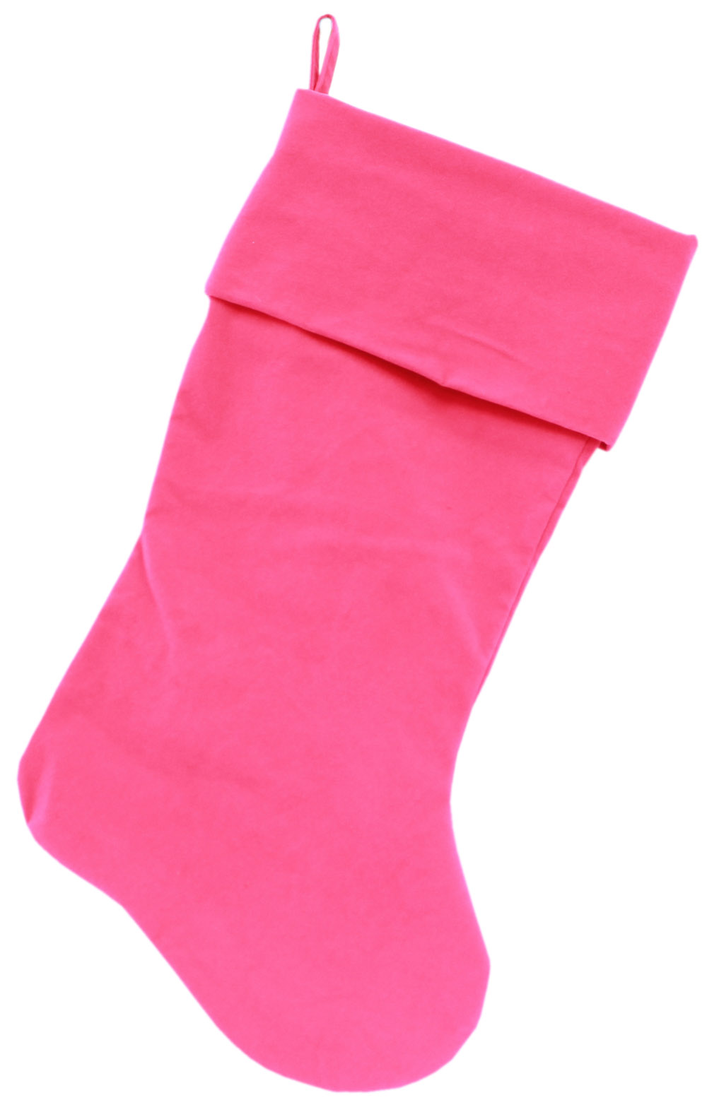 Plain Velvet 18 inch Christmas Stocking Pink